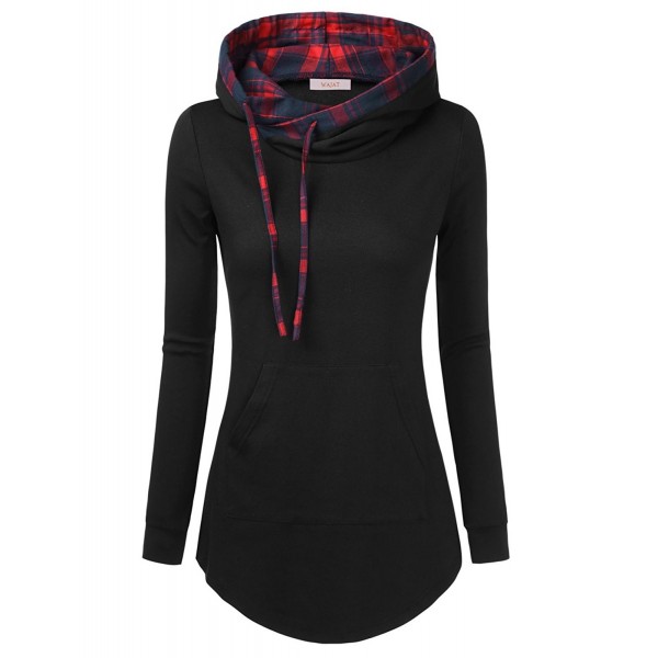 WAJAT Womens Contrast Pullover Black_Red