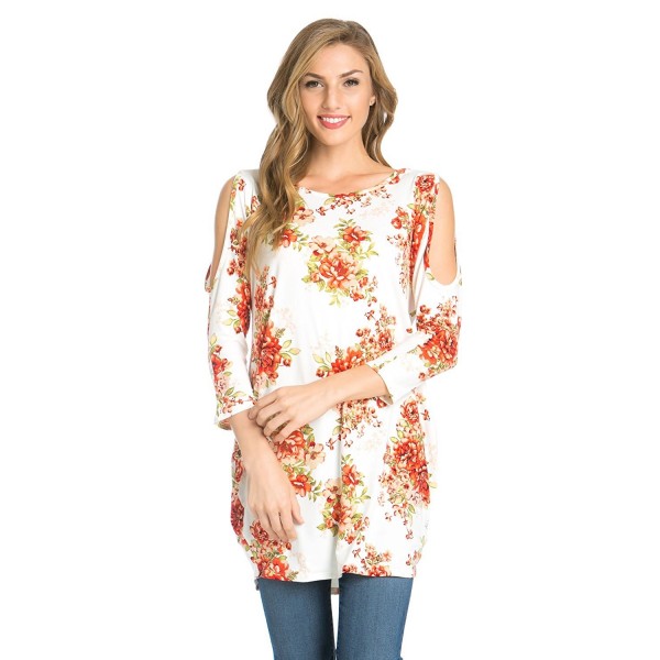 Frumos Womens Tunic Sleeve Flower