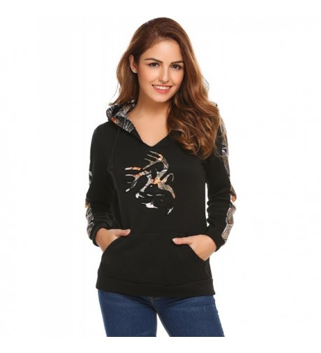 Easther Drawstring Printed Pullover Sweatshirts