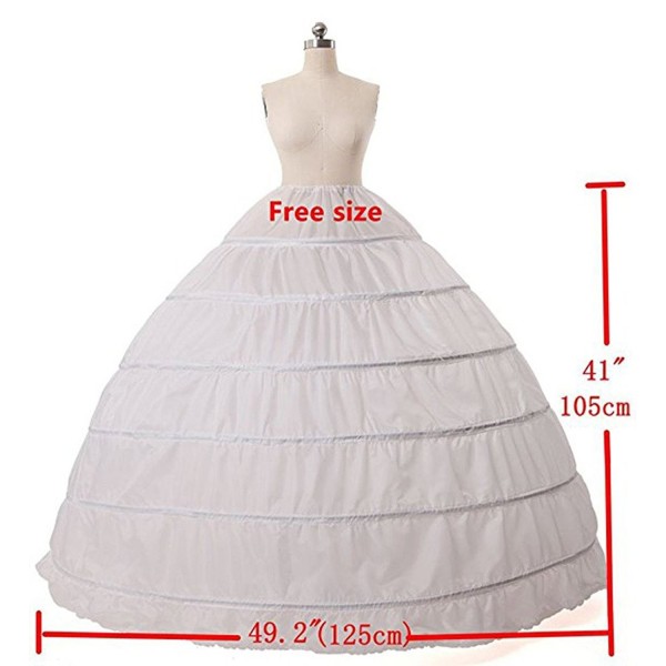 Women 6 Hoops Skirt Crinoline Petticoats Slips Floor Length for Bridal ...