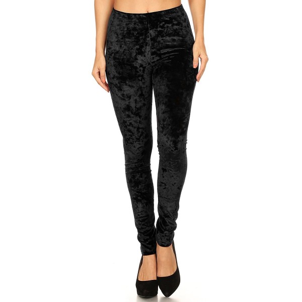 Womens Crushed Velvet Leggings Black