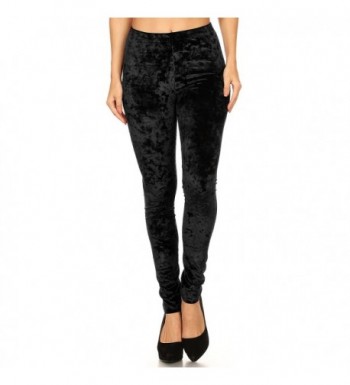 Womens Crushed Velvet Leggings Black