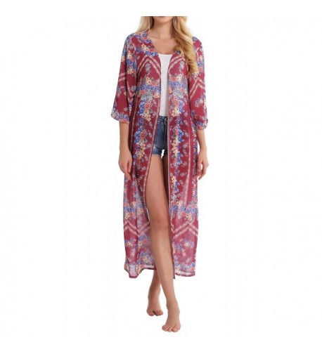 Abollria Womens Swimsuit Floral Cardigan