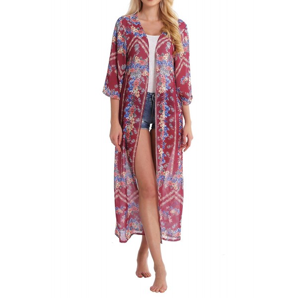 Abollria Womens Swimsuit Floral Cardigan