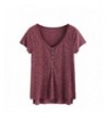 Floerns Womens Casual T shirt Burgundy