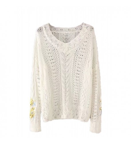 Floerns Womens Embroidery Pullovers Sweater