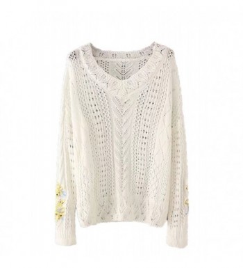 Floerns Womens Embroidery Pullovers Sweater