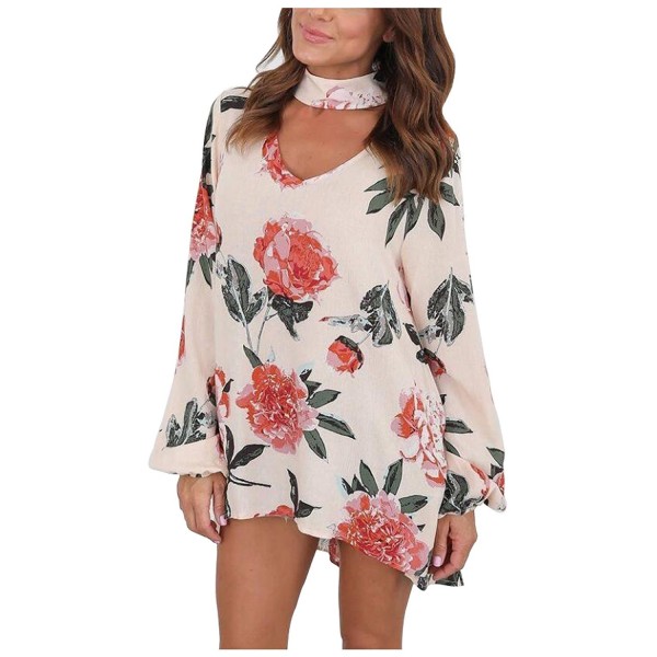 Aifer Choker V Neck Chiffon Floral