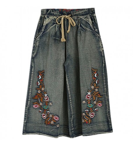 P76 Cropped Trousers Cotton Embroidery