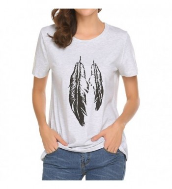 Womens Printed Feather Graphic Juniors