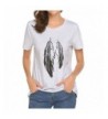 Womens Printed Feather Graphic Juniors