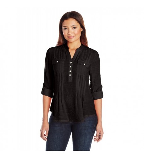 Ruby Rd Womens Pleated Button Front