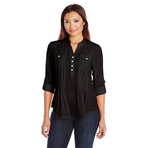 Ruby Rd Womens Pleated Button Front