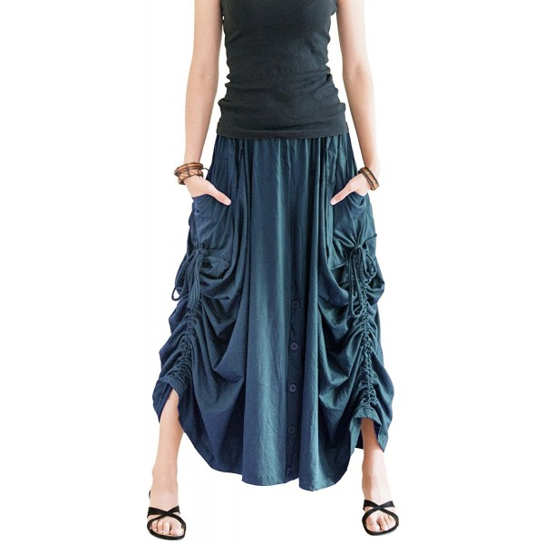 Convertible Maxi Skirt Pants Cotton Jersey Versatile Skirt - Teal ...