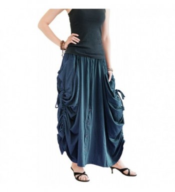 Convertible Maxi Skirt Pants Cotton Jersey Versatile Skirt - Teal ...