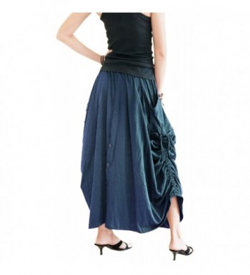 Convertible Maxi Skirt Pants Cotton Jersey Versatile Skirt - Teal ...