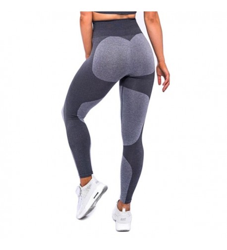 Women's Heart Shape Yoga Pants Sport Pants Workout Leggings Sexy High Waist Trousers - 5 Grey Heart - CQ180KXN6ZE