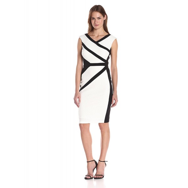 Jax Womens Metallic Blocked Sheath Jax Womens Metallic Blocked Sheath