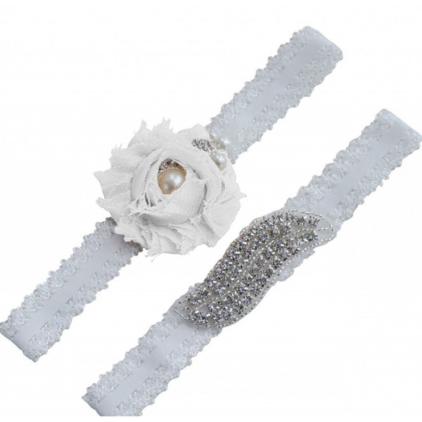Women's Lace Edge Lace Bridal Garters Wedding Garters with Pearl ...