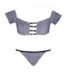 Sexybody Shoulder Striped Bandage Swimsuits