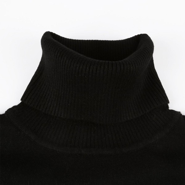 Men's Basic Turtleneck Pullover Solid Sweater - Black 01 - CS12N4ZK1M0