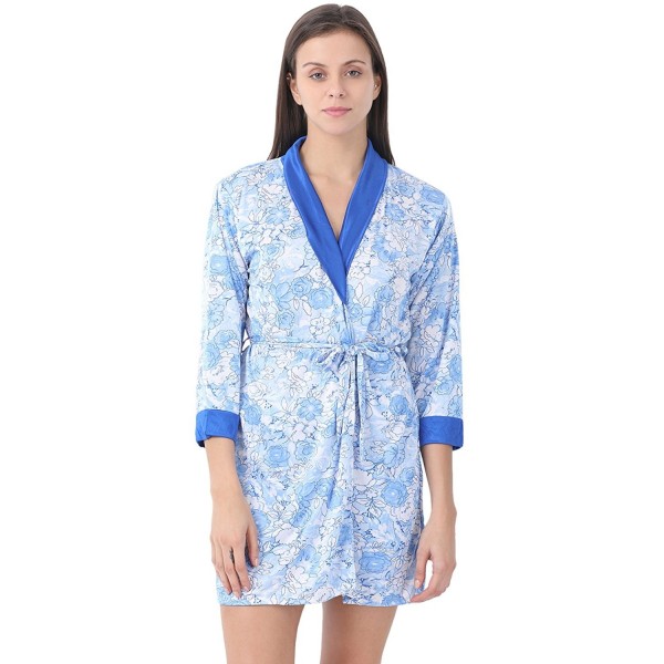 Klamotten Blue Printed Womens Satin