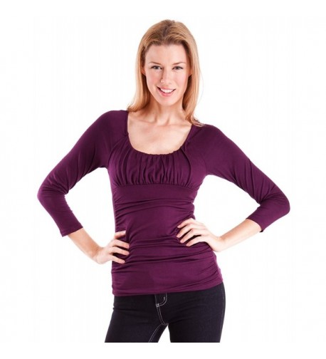 Purple Ladies Ruched Front Sleeve