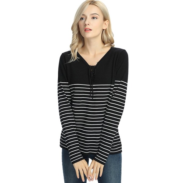 Womens Stripe Cotton Sweater Pullover