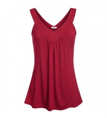 Women Sleeveless Tunic Pleated Tanks