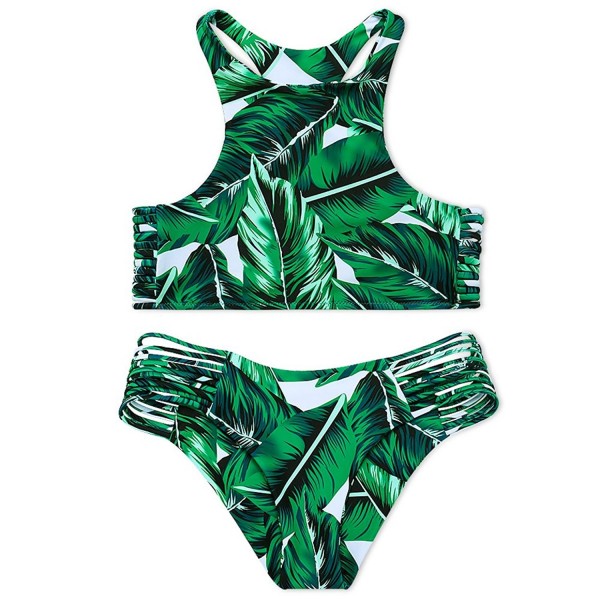 Green XL Printing Bikini Swimsuit