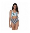 SUNGIFT Swimsuit Striped Butterfly Stitching S
