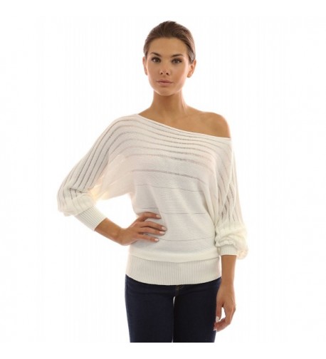 PattyBoutik Womens shoulder Semi sheer Sweater