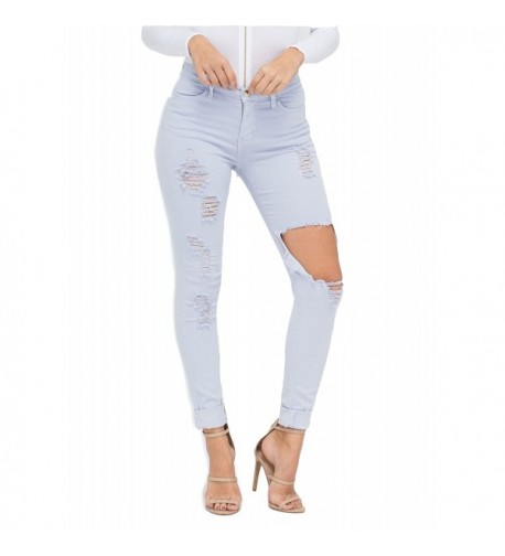Vibrant Shopglamla Distressed Skinny Jeans