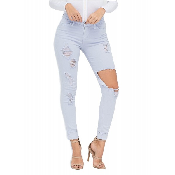 Vibrant Shopglamla Distressed Skinny Jeans