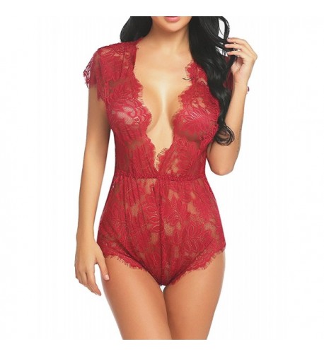 Aranmei Lingerie Eyelash Babydoll Bodysuit