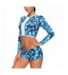 Asvivid Womens Cropped Rashguard Swimsuits