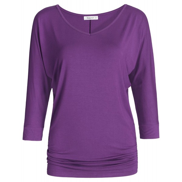 Esenchel Womens V Neck Dolman Sleeve