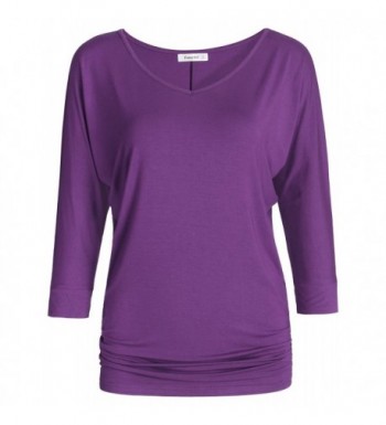 Esenchel Womens V Neck Dolman Sleeve