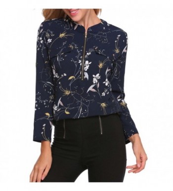 ANGVNS Sleeve Zipper Casual Blouse