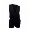 eVogues V Neck Sleeveless Romper Black