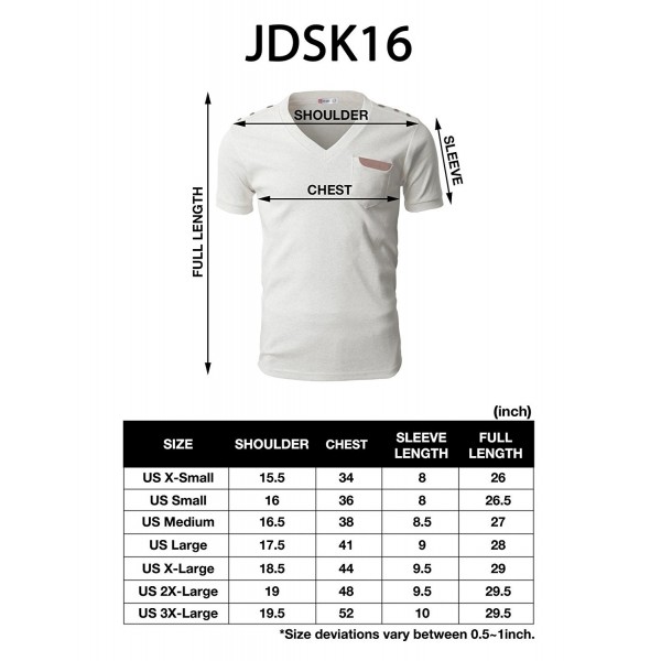 Mens Basic Cotton V-neck T-shirts with Point Shoulder Button Leather ...