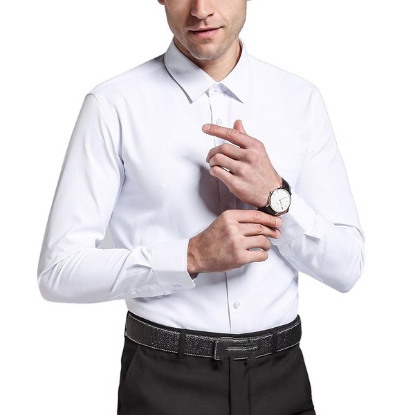 Secofly Sleeve Dress Shirts White