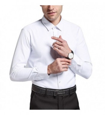 Secofly Sleeve Dress Shirts White