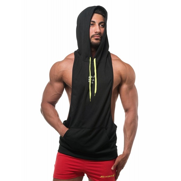 Bodybuilding Stringer Hoodie Gym Tank Top Racerback Hoodie - Black ...