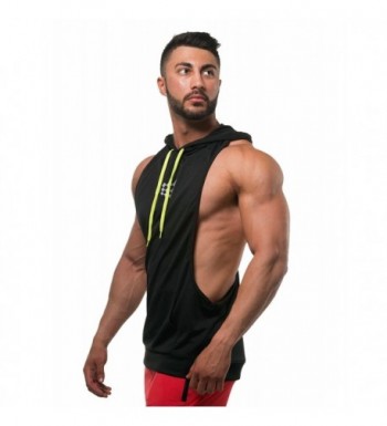 Bodybuilding Stringer Hoodie Gym Tank Top Racerback Hoodie - Black ...