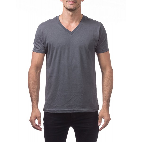 Men's Lightweight Ringspun Cotton Short Sleeve V-Neck T-Shirt ...