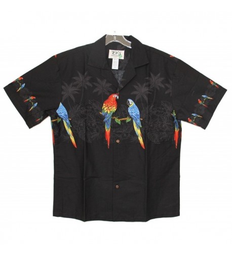 Aloha Parrots Hawaiian Shirt BLACK