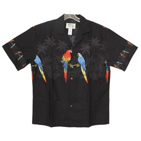 Aloha Parrots Hawaiian Shirt BLACK