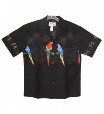 Aloha Parrots Hawaiian Shirt BLACK