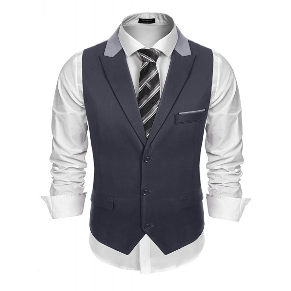 MK988 Mens Sleeveless V Neck Waistcoat Slim Fit Formal Suit Vests 